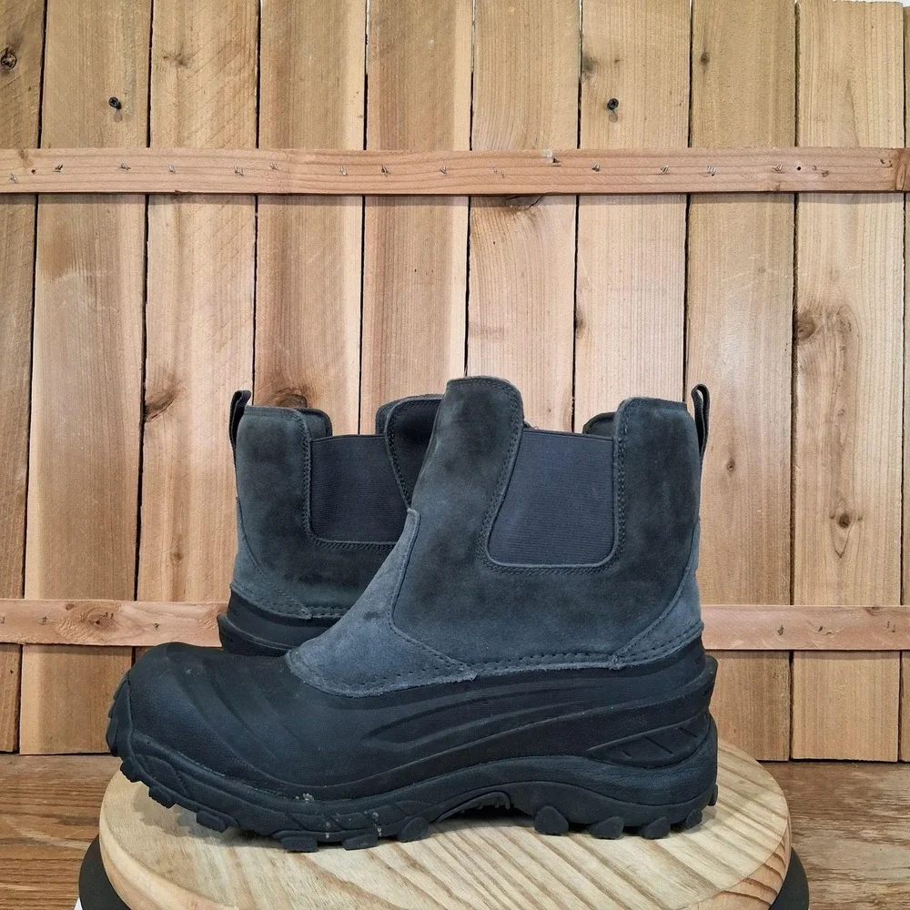 The North Face Chilkat IV Boots Mens 11 Gray Suede Pull On Snow Winter Insulated